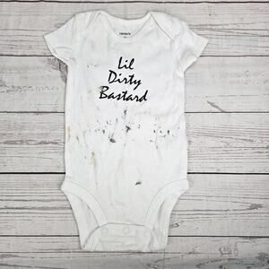 Carter's Snap Bodysuit White Custom Lil Dirty Bastard Design Size 3 Months